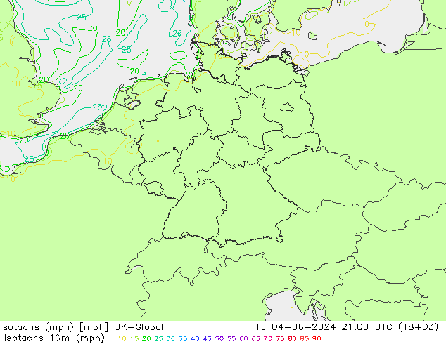 Isotachs (mph) UK-Global Tu 04.06.2024 21 UTC