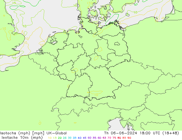 Eşrüzgar Hızları mph UK-Global Per 06.06.2024 18 UTC