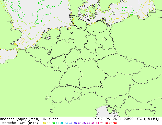 Izotacha (mph) UK-Global pt. 07.06.2024 00 UTC