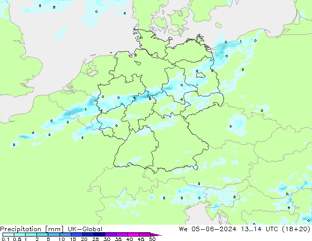 Precipitation UK-Global We 05.06.2024 14 UTC