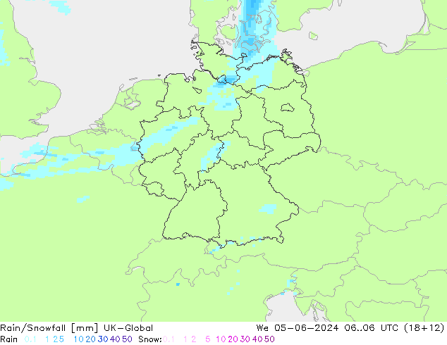 Regen/Schneefall UK-Global Mi 05.06.2024 06 UTC