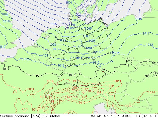 Surface pressure UK-Global We 05.06.2024 03 UTC