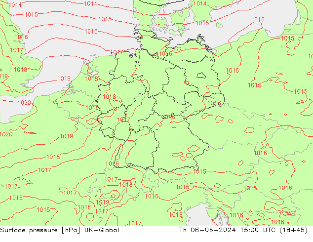 Luchtdruk (Grond) UK-Global do 06.06.2024 15 UTC