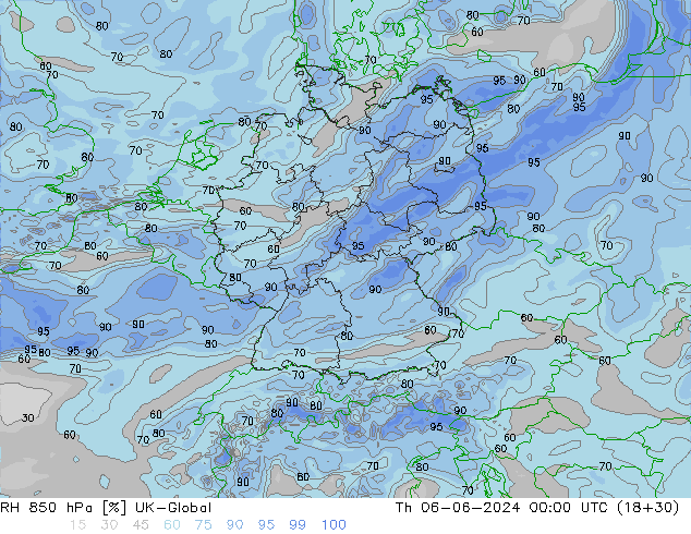 850 hPa Nispi Nem UK-Global Per 06.06.2024 00 UTC