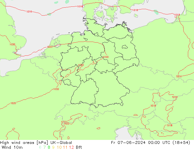 High wind areas UK-Global Pá 07.06.2024 00 UTC