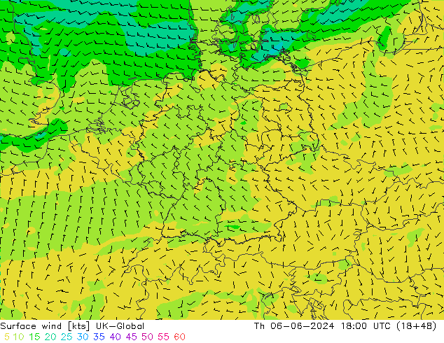 ветер 10 m UK-Global чт 06.06.2024 18 UTC