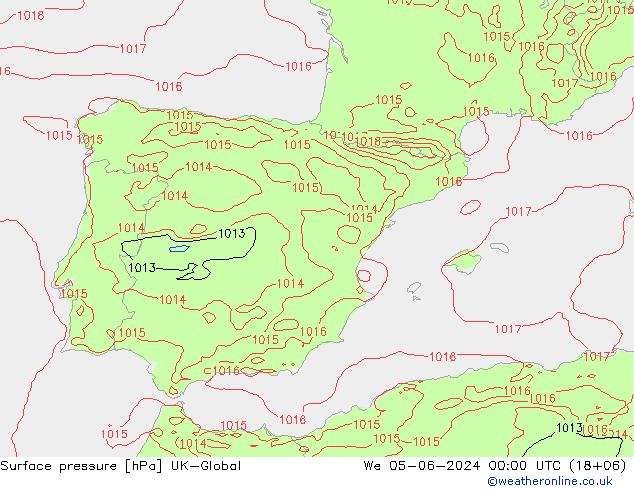 Bodendruck UK-Global Mi 05.06.2024 00 UTC