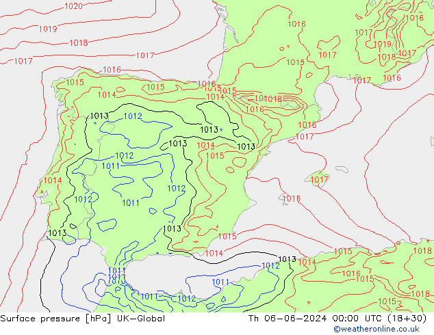 ciśnienie UK-Global czw. 06.06.2024 00 UTC