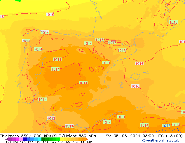 Thck 850-1000 hPa UK-Global We 05.06.2024 03 UTC