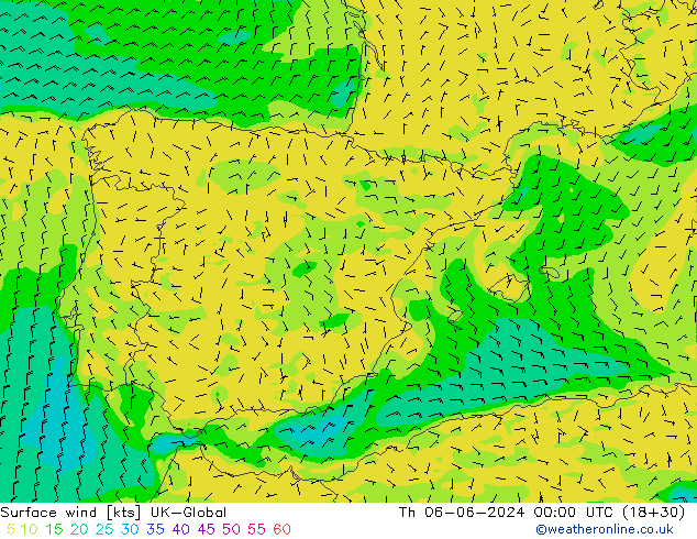 wiatr 10 m UK-Global czw. 06.06.2024 00 UTC