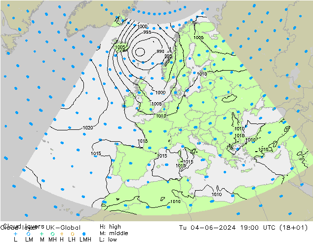 Wolkenschichten UK-Global Di 04.06.2024 19 UTC