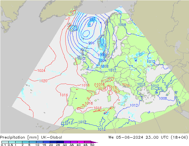 Precipitation UK-Global We 05.06.2024 00 UTC