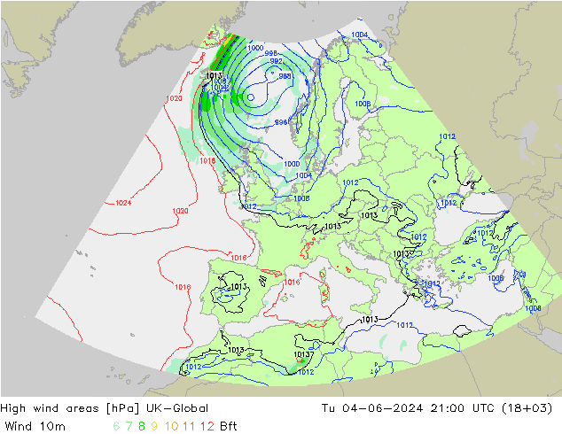 High wind areas UK-Global Tu 04.06.2024 21 UTC