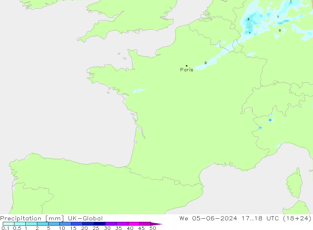 Precipitation UK-Global We 05.06.2024 18 UTC