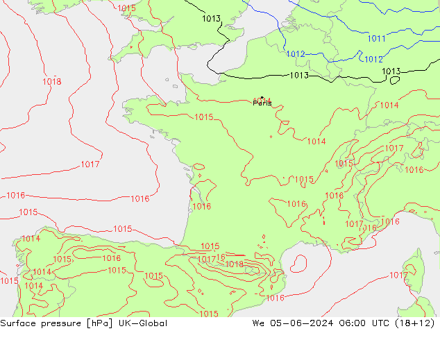 Bodendruck UK-Global Mi 05.06.2024 06 UTC