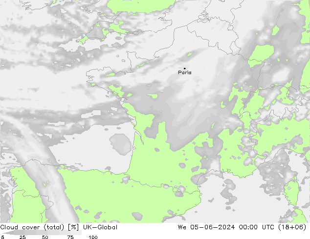 Wolken (gesamt) UK-Global Mi 05.06.2024 00 UTC