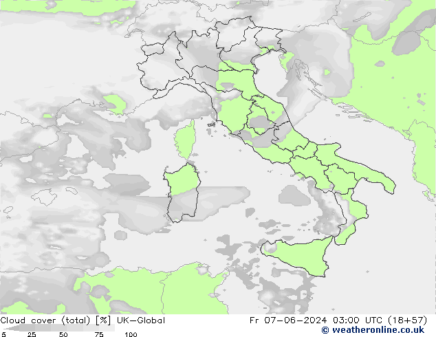 Nubes (total) UK-Global vie 07.06.2024 03 UTC