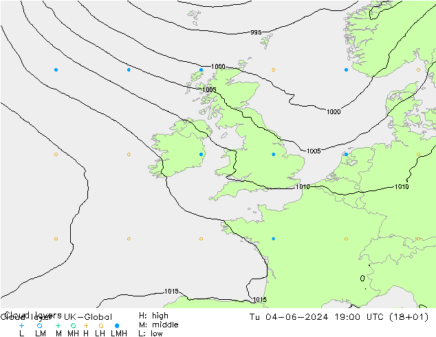 Cloud layer UK-Global mar 04.06.2024 19 UTC