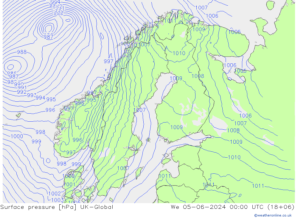 Yer basıncı UK-Global Çar 05.06.2024 00 UTC