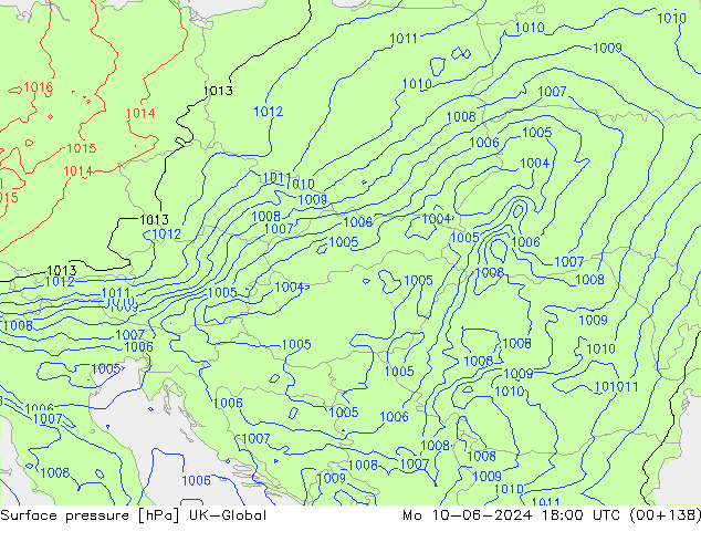 Presión superficial UK-Global lun 10.06.2024 18 UTC