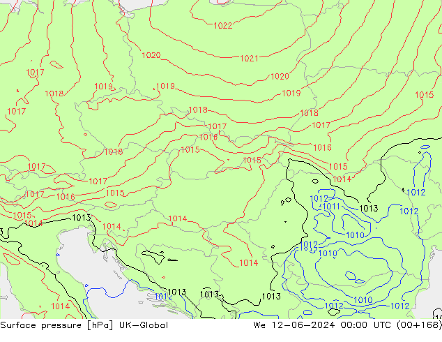 Surface pressure UK-Global We 12.06.2024 00 UTC