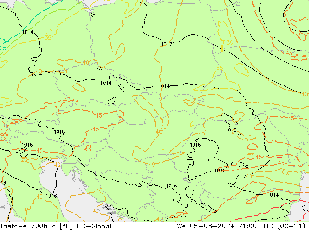 Theta-e 700hPa UK-Global mié 05.06.2024 21 UTC