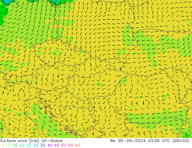 Wind 10 m UK-Global wo 05.06.2024 03 UTC