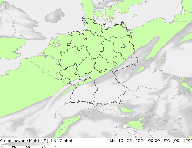Nuages (élevé) UK-Global lun 10.06.2024 00 UTC