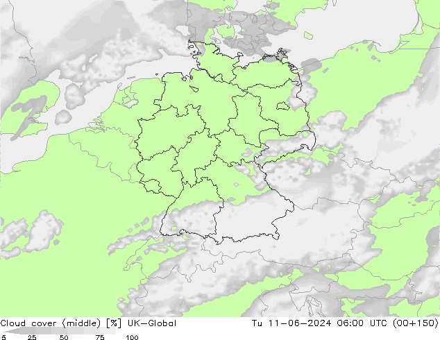 Cloud cover (middle) UK-Global Tu 11.06.2024 06 UTC