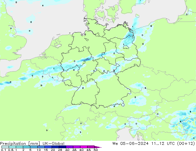 Neerslag UK-Global wo 05.06.2024 12 UTC