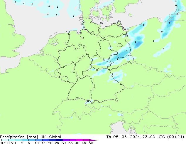 Srážky UK-Global Čt 06.06.2024 00 UTC