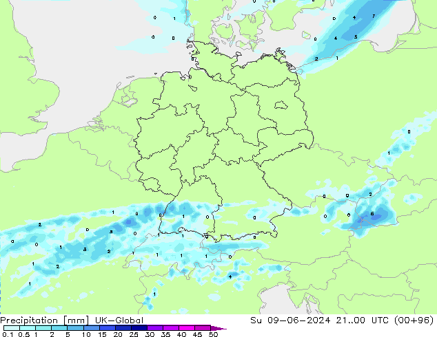 Precipitation UK-Global Su 09.06.2024 00 UTC