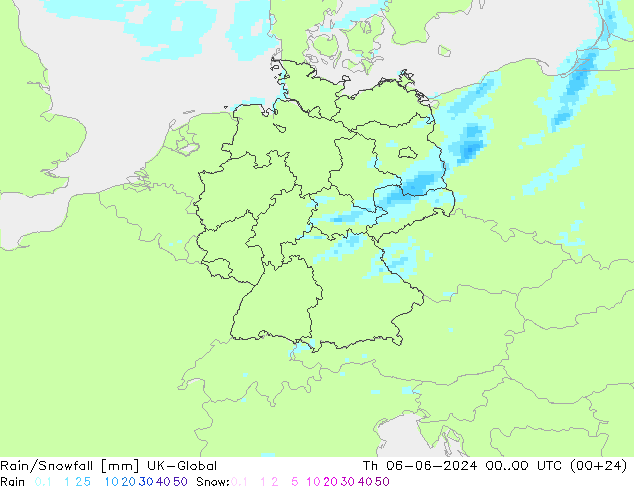 Regen/Schneefall UK-Global Do 06.06.2024 00 UTC