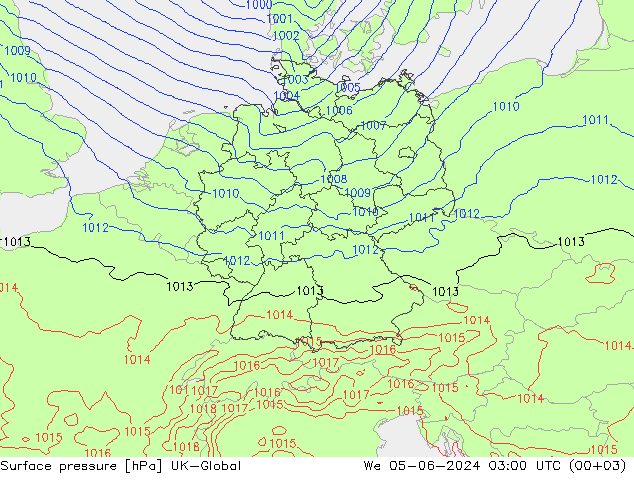 Surface pressure UK-Global We 05.06.2024 03 UTC