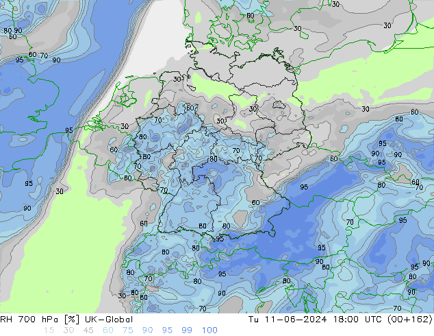 700 hPa Nispi Nem UK-Global Sa 11.06.2024 18 UTC