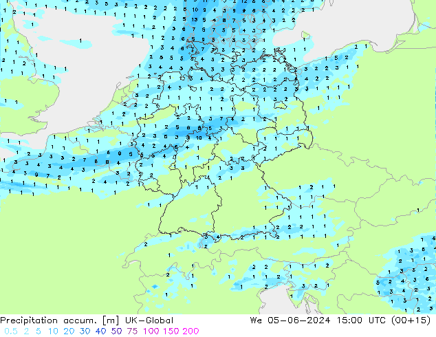 Precipitation accum. UK-Global Qua 05.06.2024 15 UTC