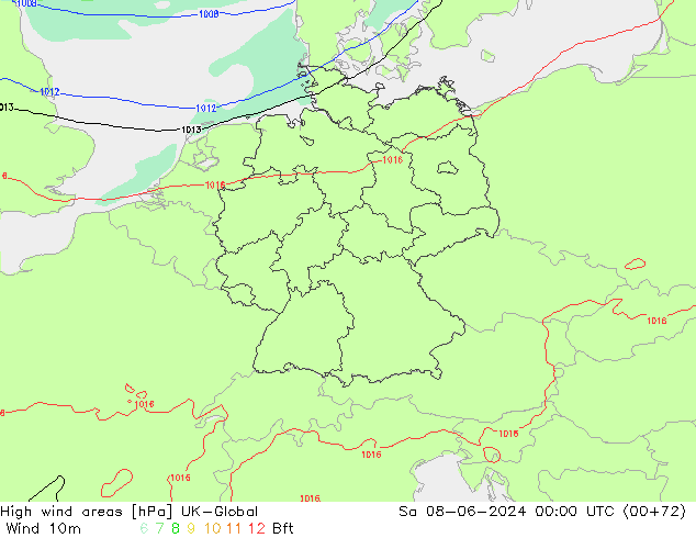 High wind areas UK-Global Sa 08.06.2024 00 UTC
