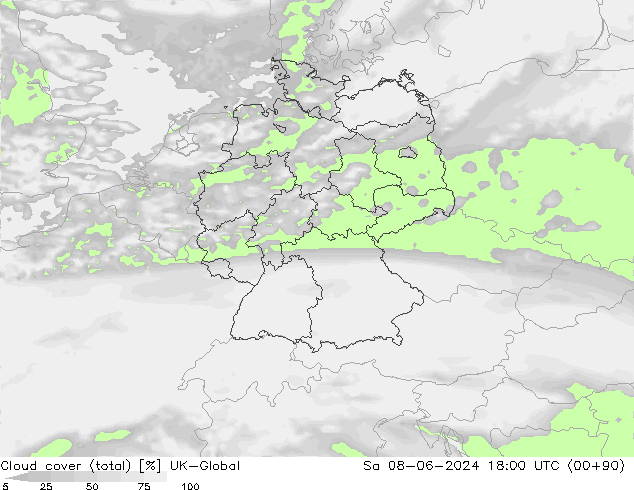 Cloud cover (total) UK-Global Sa 08.06.2024 18 UTC