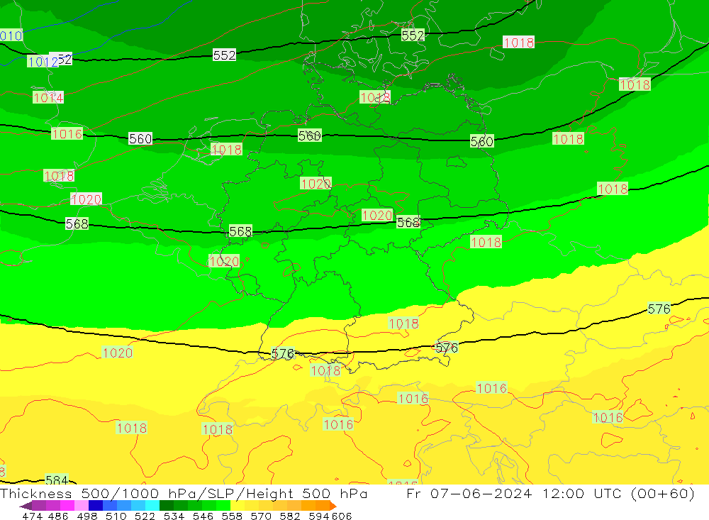 Thck 500-1000hPa UK-Global  07.06.2024 12 UTC