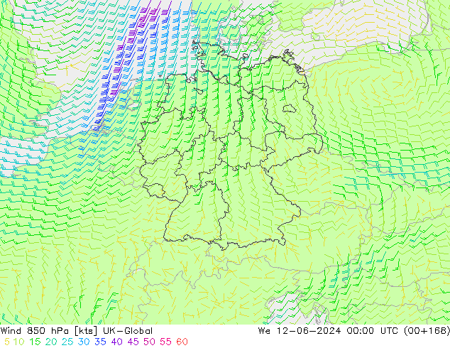  850 hPa UK-Global  12.06.2024 00 UTC