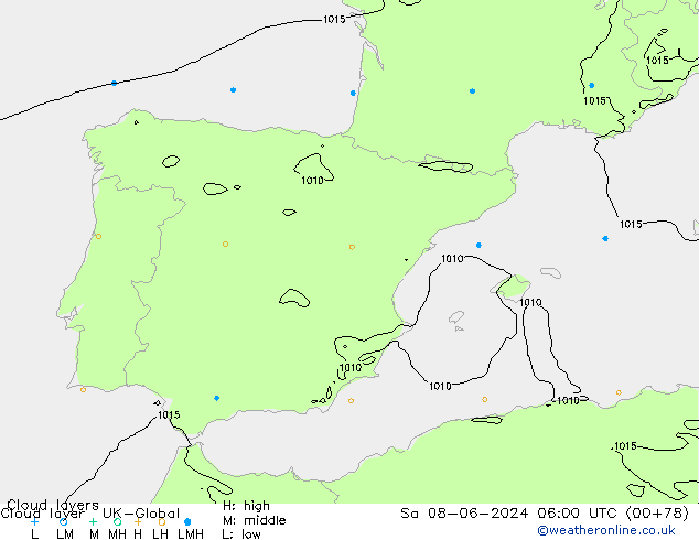 Cloud layer UK-Global  08.06.2024 06 UTC