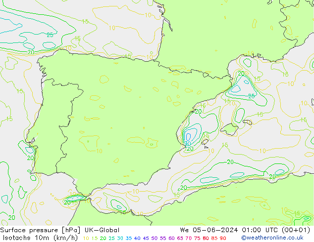 Isotachs (kph) UK-Global  05.06.2024 01 UTC