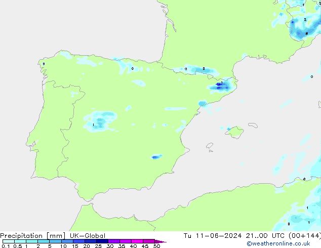 Neerslag UK-Global di 11.06.2024 00 UTC