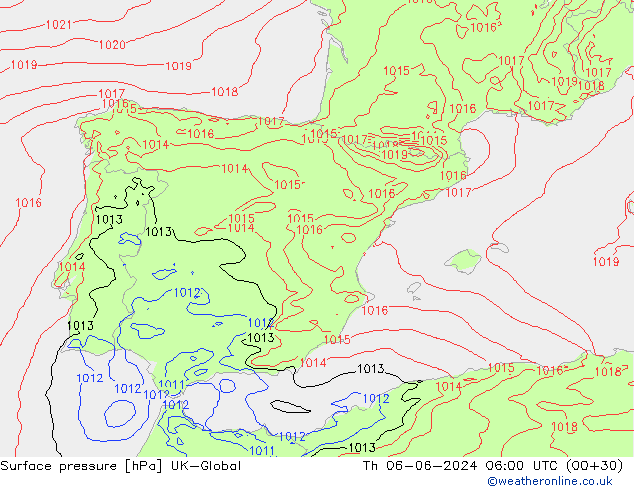 ciśnienie UK-Global czw. 06.06.2024 06 UTC