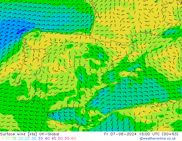 wiatr 10 m UK-Global pt. 07.06.2024 15 UTC