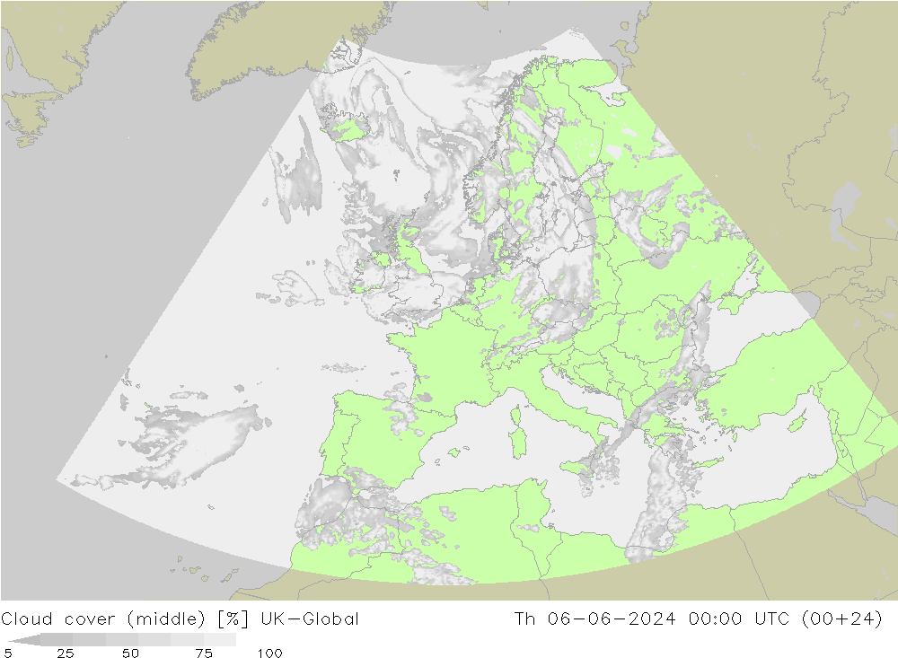 Cloud cover (middle) UK-Global Th 06.06.2024 00 UTC