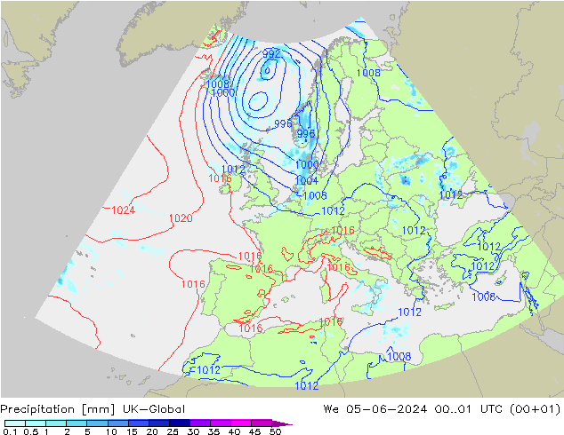 降水 UK-Global 星期三 05.06.2024 01 UTC