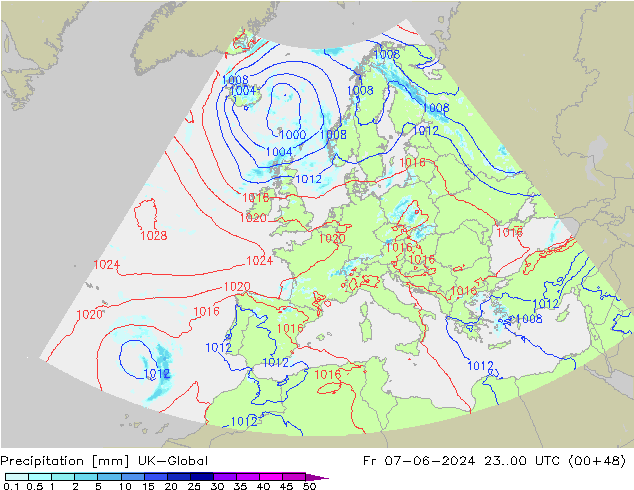 осадки UK-Global пт 07.06.2024 00 UTC