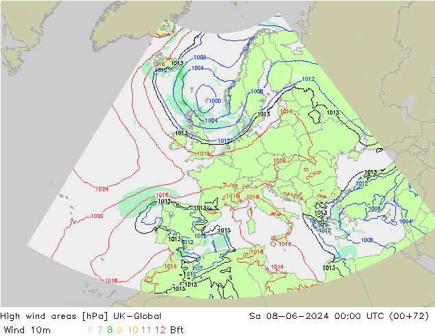 High wind areas UK-Global  08.06.2024 00 UTC