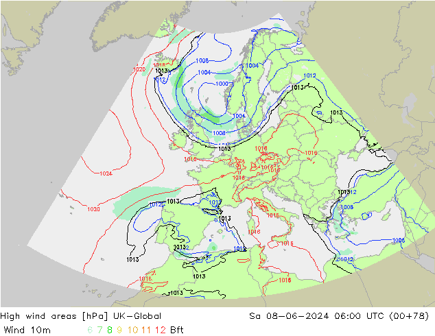 High wind areas UK-Global Sa 08.06.2024 06 UTC